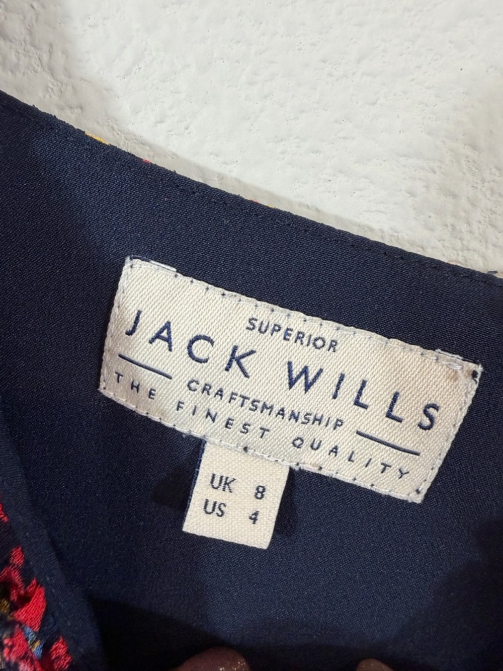 Jack Wills Floral Mini Dress Size 4 Black Red Ruffle Festival Boho Western - Picture 11 of 13